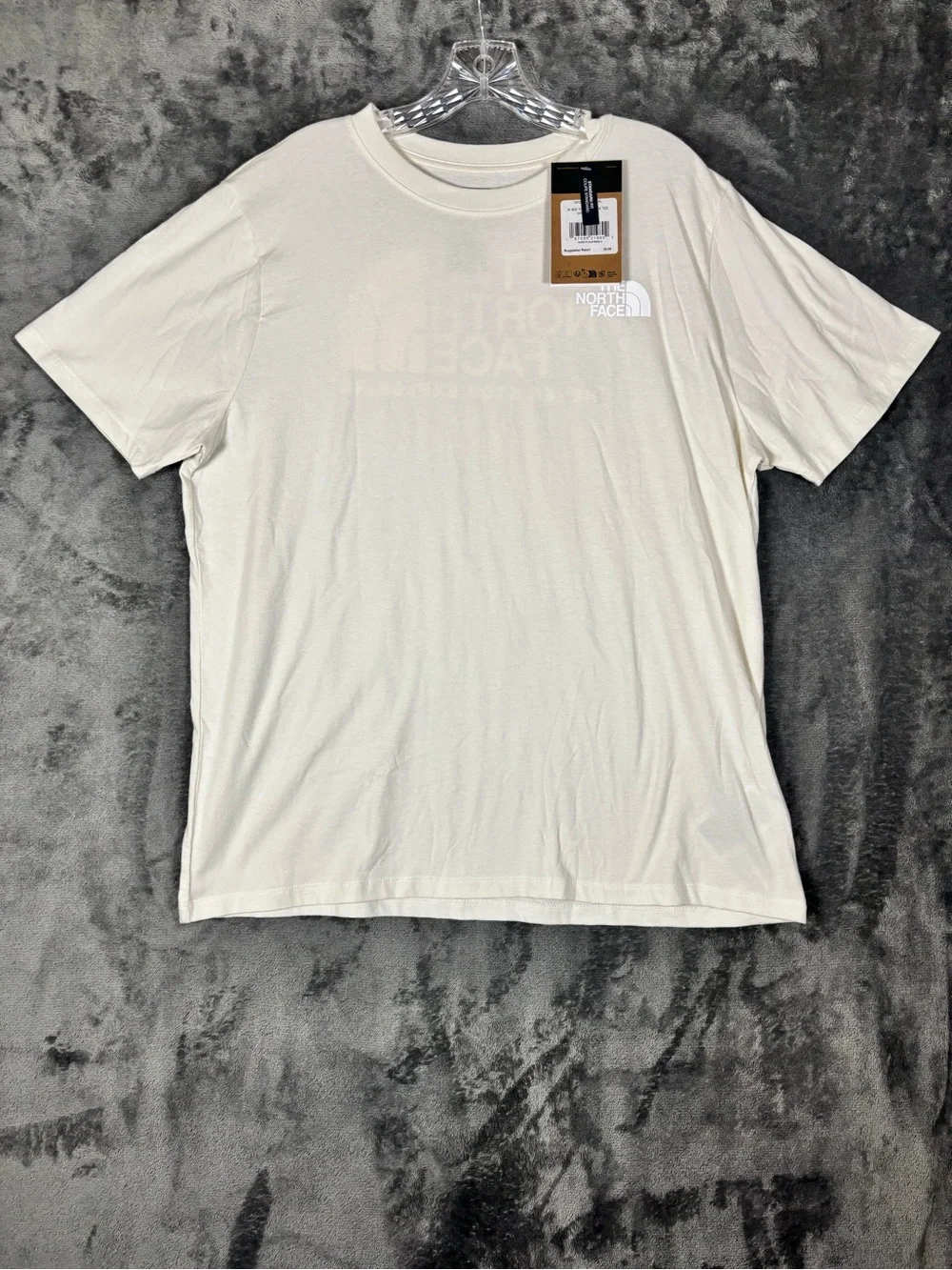NWT The North Face Womens Throwback Short Sleeve Tee White Dune/White Size XL - Picture 1 of 16